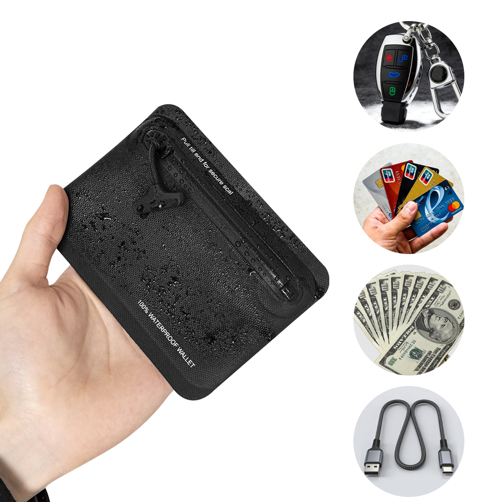 Edc Carry Coins - Su geçirmez Fermuarlı Para Çantası Açık