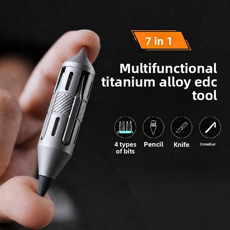 Titanium Pry Bar - 7'si 1 arada Titanyum EDC Çok